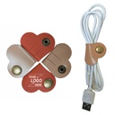 Leather Cable Organizer Earphone Magnet Winder