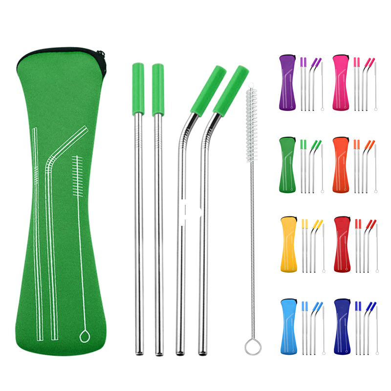 6-Piece Stainless Straw Set Steel Straw straws reuseable