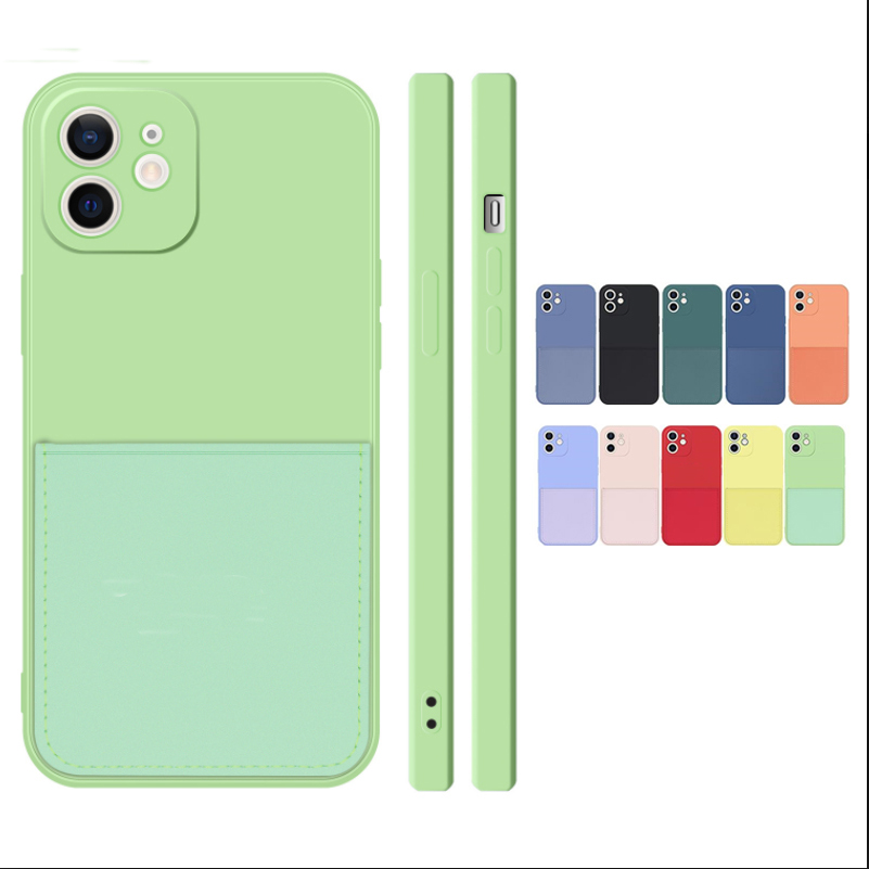 适用于iphone12仿液态硅胶插卡手机壳苹果12 Pro全型号软壳批发壳