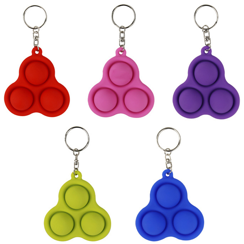 Triangle Stress Relief Keychain Push Pop Bubble Fidget Toys