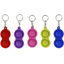 8 Shape Silicone Push Pop Bubble Toy Key Chain