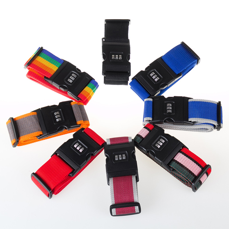 Polyester Luggage Strap with 3-Digit Lock Suitcase Belts