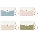 Faux Leather Mini Wallet Card Bag with Key chain/ Coin Pouch