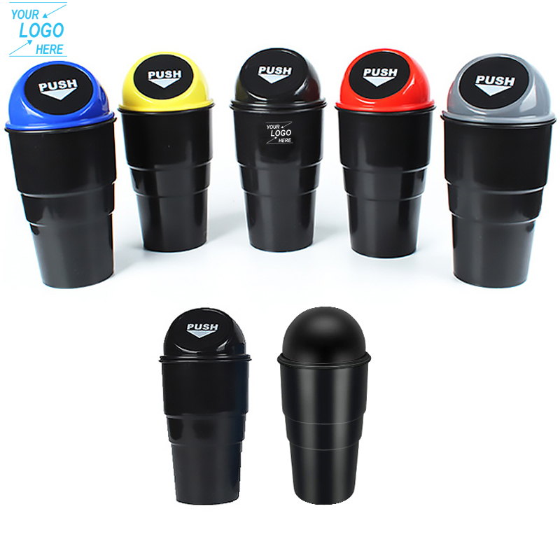 Mini Plastic Car Trash Bin / Cup Holder Garbage Can