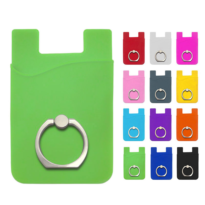 Silicone Phone Card Holder Stick On Wallet for Mobile Phone