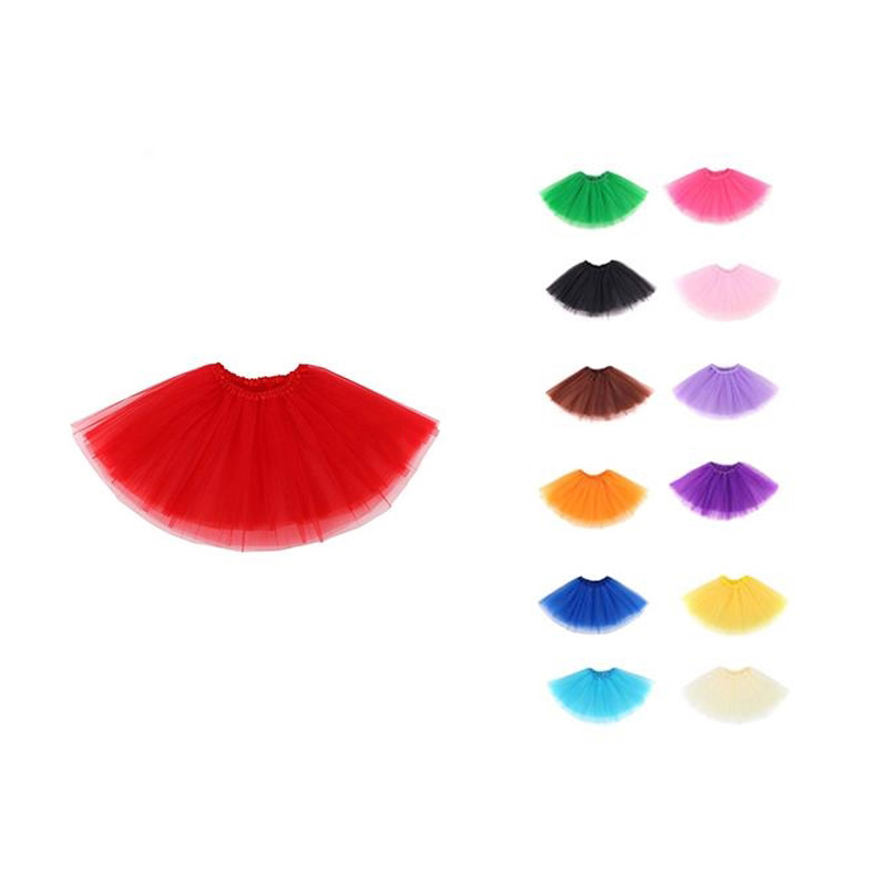 Little Girls 3-Layer Short Ballet Tulle Tutu Skirt