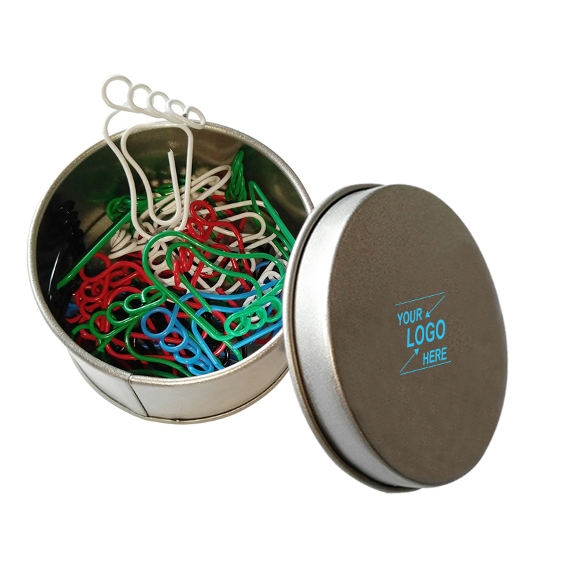 Foot Shaped Paper Clips in Tin Container