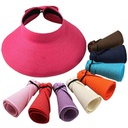 Women's Wide Brim Roll-Up Straw Sun Visor