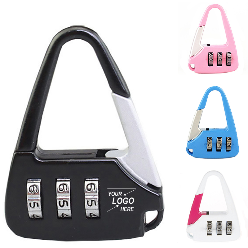 Security 3 Combination Luggage Padlock / Mini Password Lock