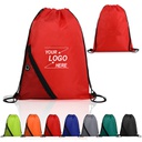 Classic Polyester Drawstring Backpacks with Zippered Pockets