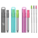 Stainless Steel Telescopic Straw with Case &amp; Silicone Tip