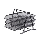 3-Trays Mesh Desk Organizer / Metal Stacking Storage Rack