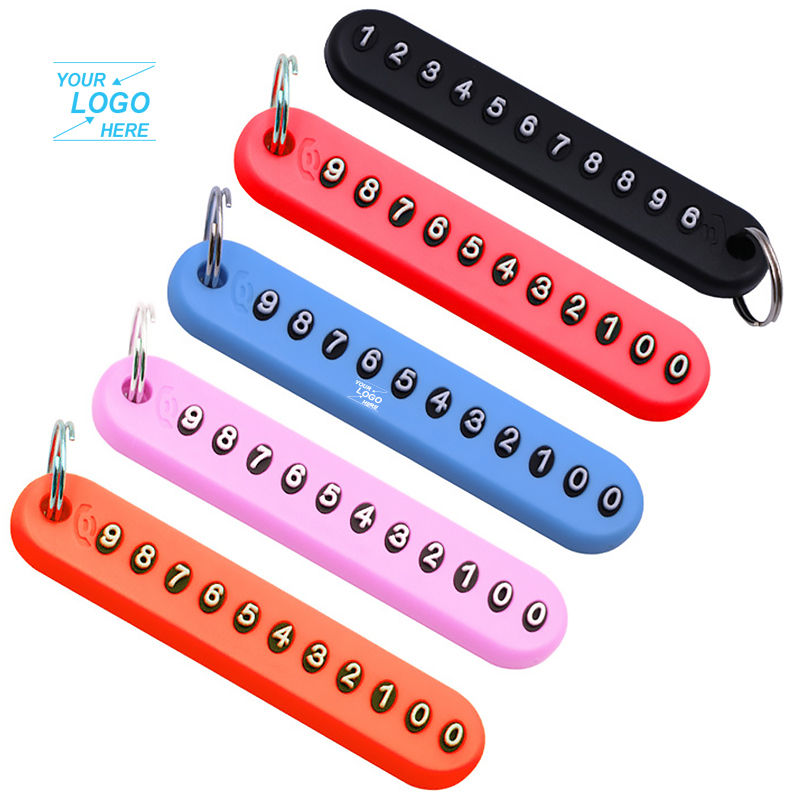 Silicone Phone number Key chain / Number plate key ring