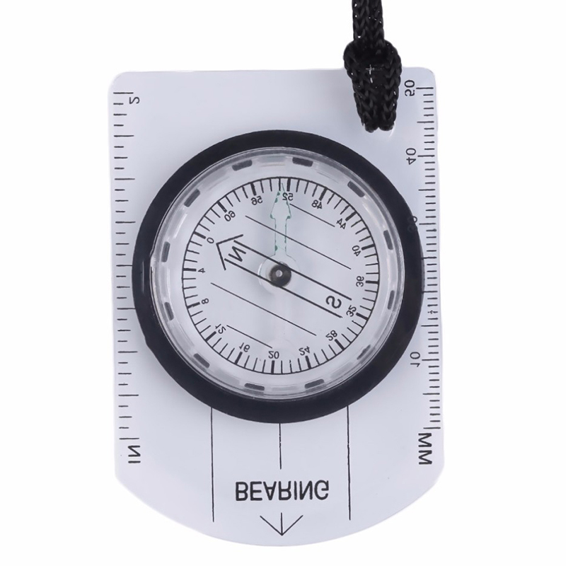 Camping Survival Compass / Travel Baseplate Ruler Compass Ma