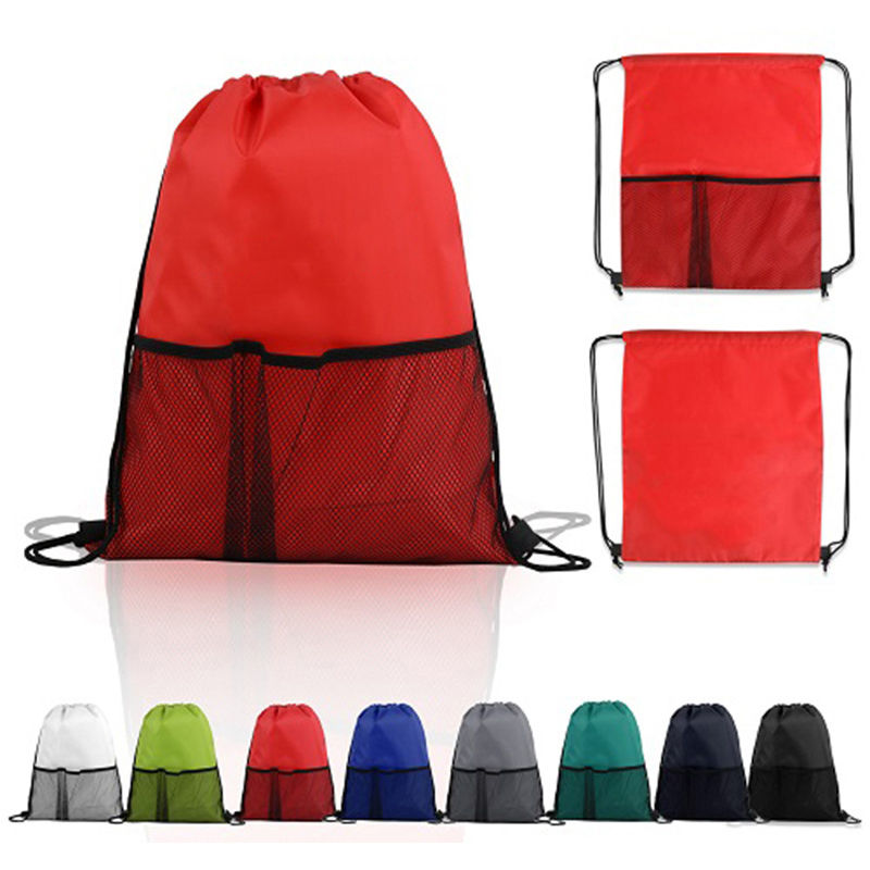 Promotional Polyester drawstring mesh bundle bags