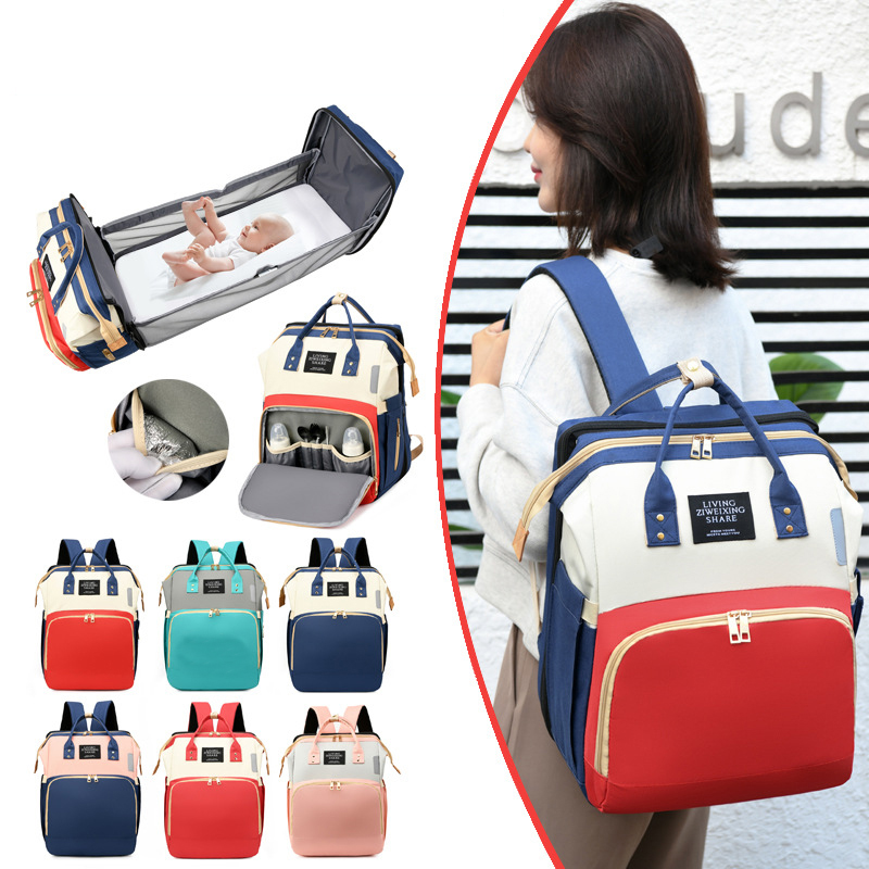 Multi-function Large Capacity Mommy backpack/ Folding Crib  