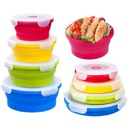 4 Pcs / Set Round Silicone Folding Food Storage Container