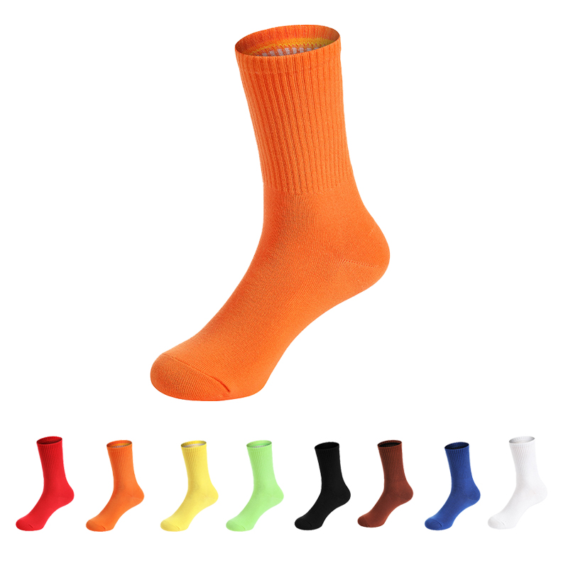 Combed cotton solid color men's and women's socks