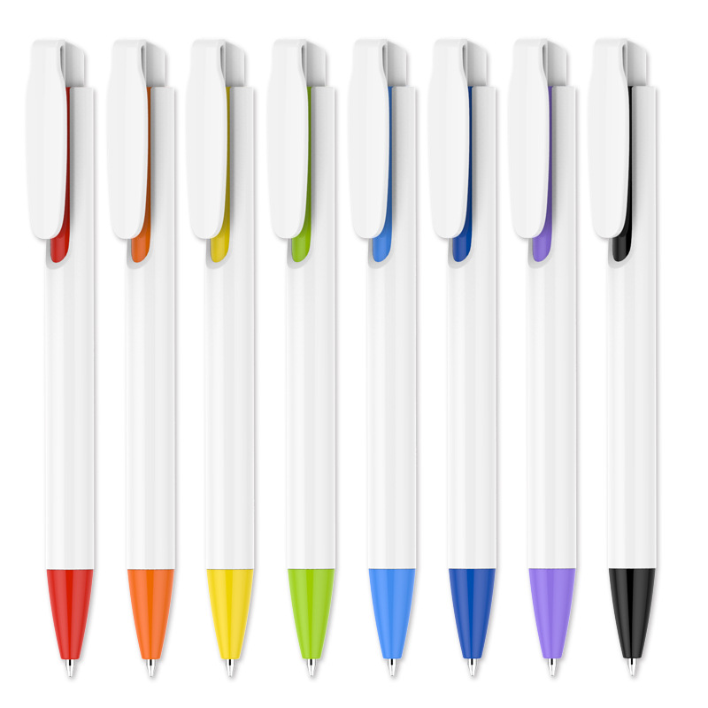 Custom Logo White Retractable Ballpoint Pen