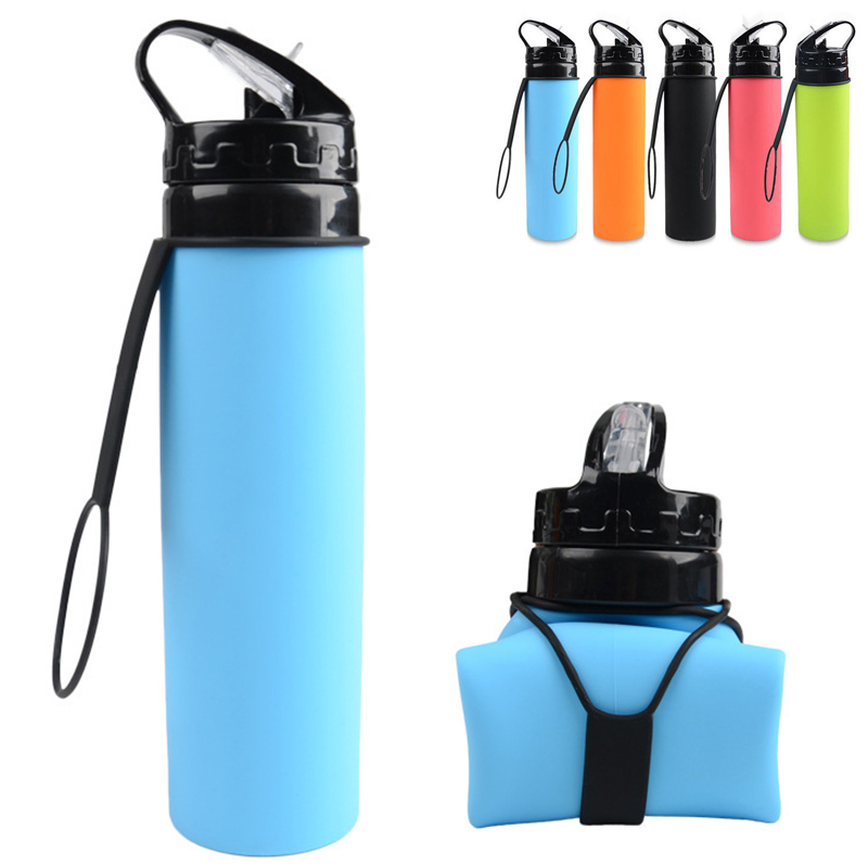 Silicone Collapsible Sports Bottle (20 oz) With PP Lid