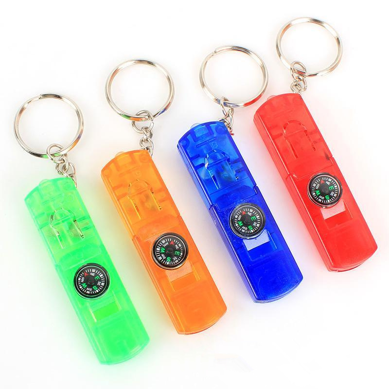 3-in-1 Compass LED Flashlight and Whistle with Key chain