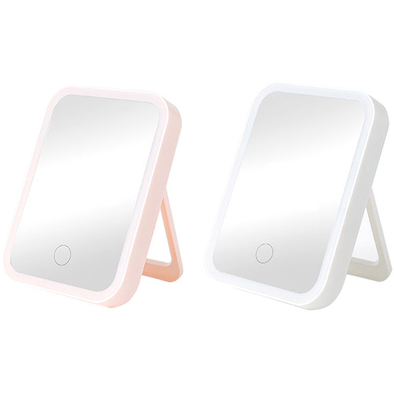 Plastic LED Lighted Folding Makeup Mirror    Led Monochrome 