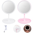 Led monochrome rechargeable round mirror