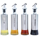 Glass Stainless Steel Oil Vinegar Dispenser Bottle