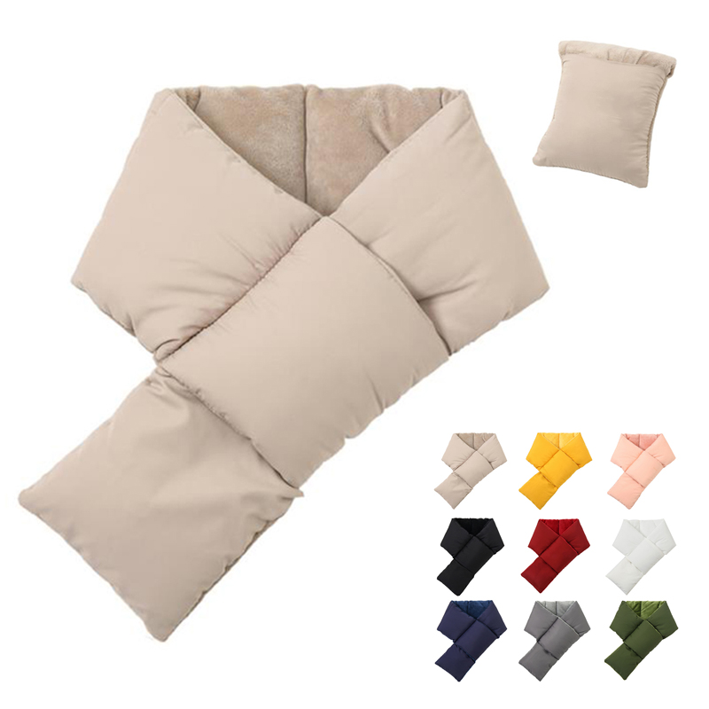 Down Cotton Scarf With Pocket