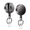 ID Badge Reel ，Round Retractable Badge Holder with Carabiner