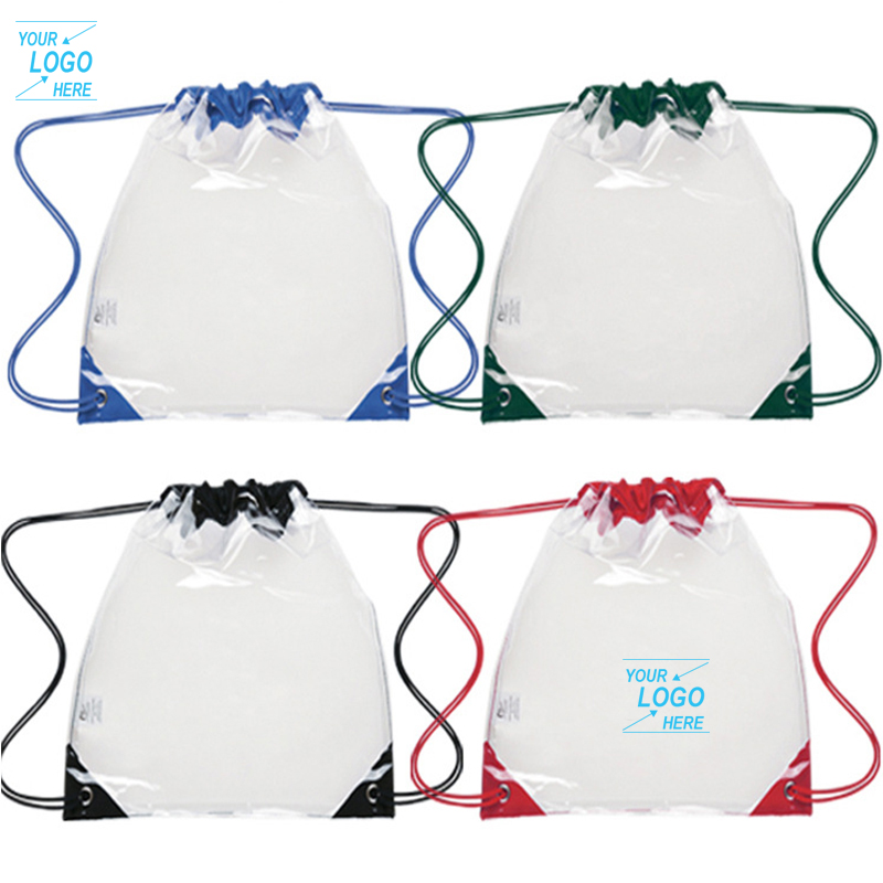 Clear PVC Drawstring Backpack / Transparent drawstring bag