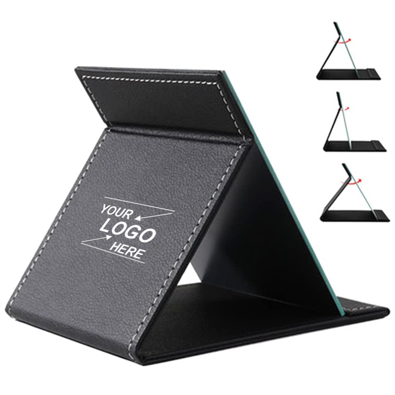 Foldable Square PU Leather Cosmetic Table Mirror
