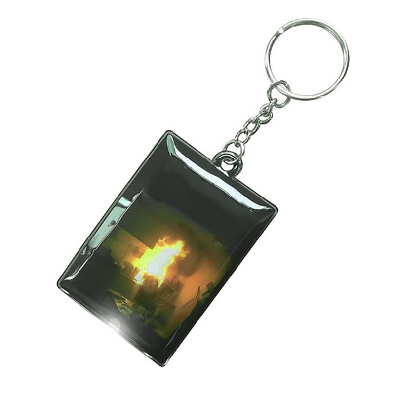 Custom PVC Rectangle-shaped LED Keychain