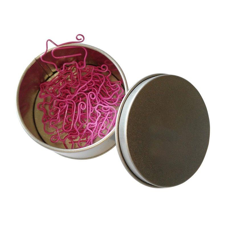 Pig Shaped Paper Clips in Tin Container