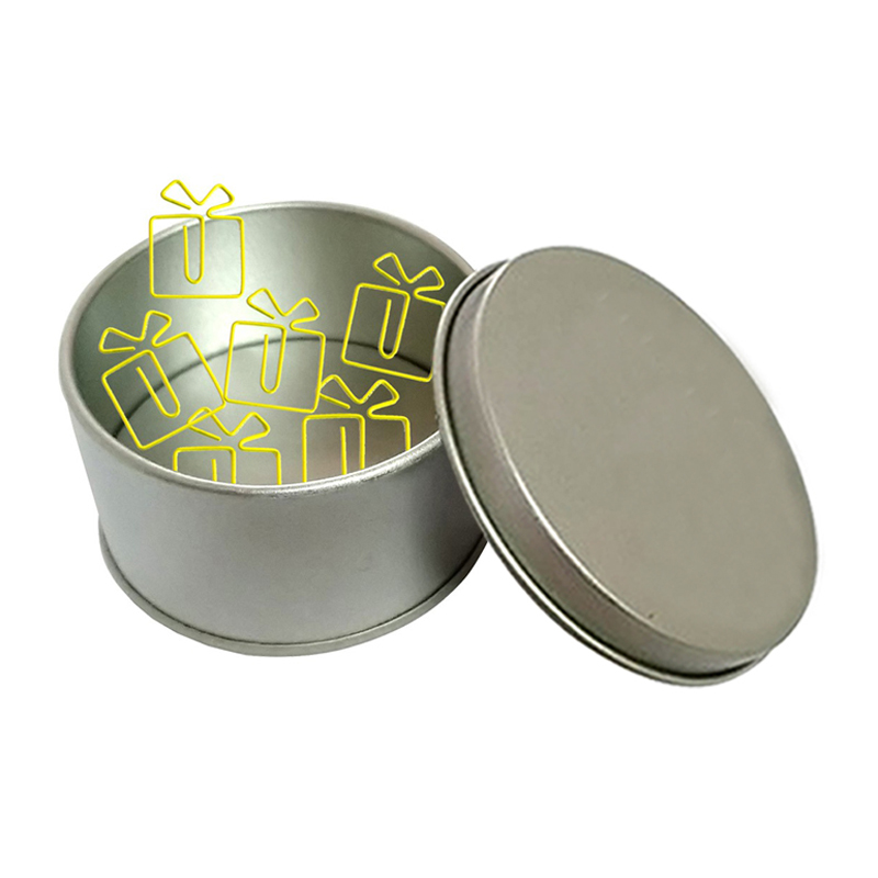 Gift Box Shaped Paper Clips in Tin Container