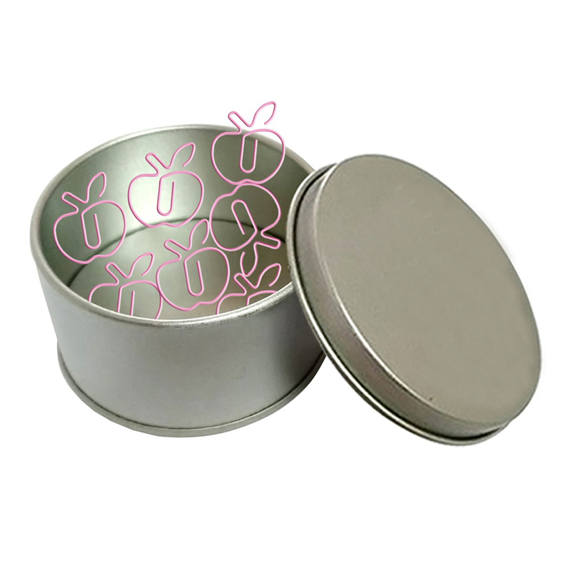 Apple Shaped Paper Clips in Tin Container