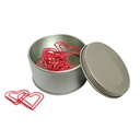 Heart Shaped Paper Clips in Tin Container