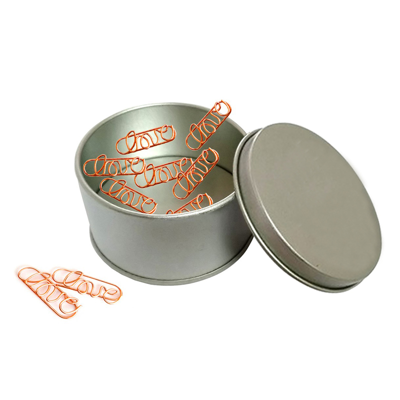 Love Paper Clips in Tin Container