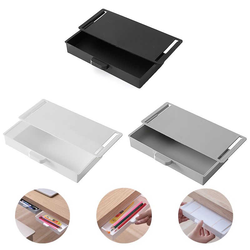 Hidden Slide Out Under Desk Drawers Tray   Drawer Pen Case W