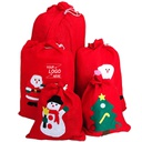 Large Santa Christmas Candy Bag / Drawstring Candy Gift Bag