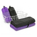 Microfiber Sports Towel with Zipper Pocket in Mesh Bag