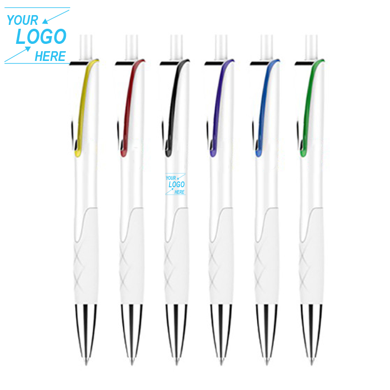 Customizable White Retractable Ballpoint Pen