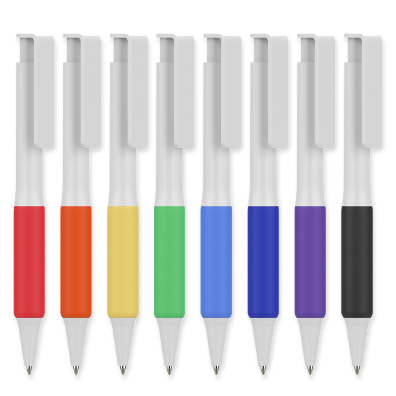 customizable White Retractable Ballpoint Pen writing pens