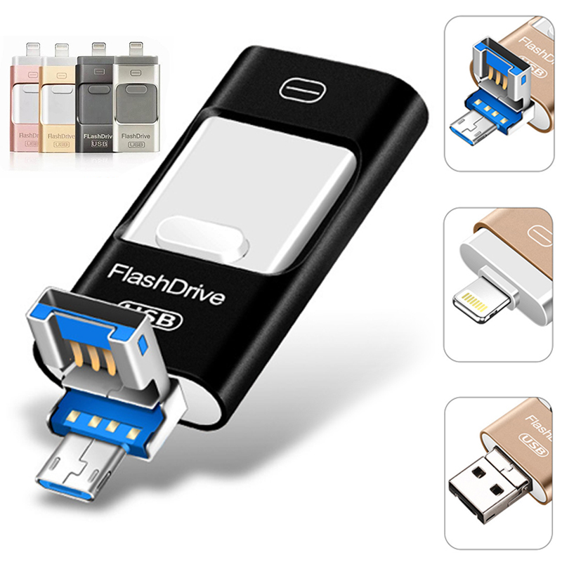 Flash Drive with Triple Connectors (8GB)