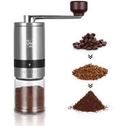 [S0501000012] Stainless Steel Hand Coffee Bean Grinder   Manual Coffee Grinder with Adjustable Setting  