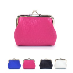 Leather Kiss Lock Coin Purse Wallet