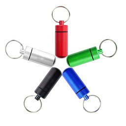 [S0103030052] Mini Portable Aluminum Pill Box Key Ring