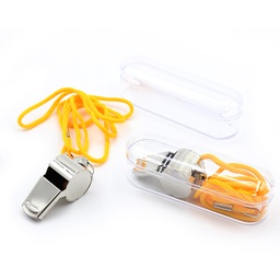 [S0600000005] Stainless Steel Whistle With Lanyard