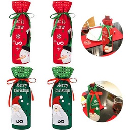 Christmas wine bottle decoration bag/Christmas Wine Gift bag
