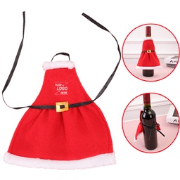 [S0400000137] Christmas Apron Wine Bottle Covers /Santa Wine Bottle Covers